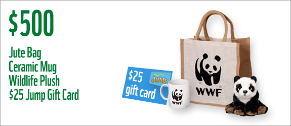 $500 gets you a jute bag, ceramic mug, wildlife plush and a $25 Jump Gift Card